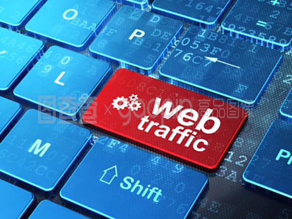 計(jì)算機(jī)鍵盤(pán)上的網(wǎng)絡(luò)開(kāi)發(fā)概念齒輪和網(wǎng)絡(luò)流量